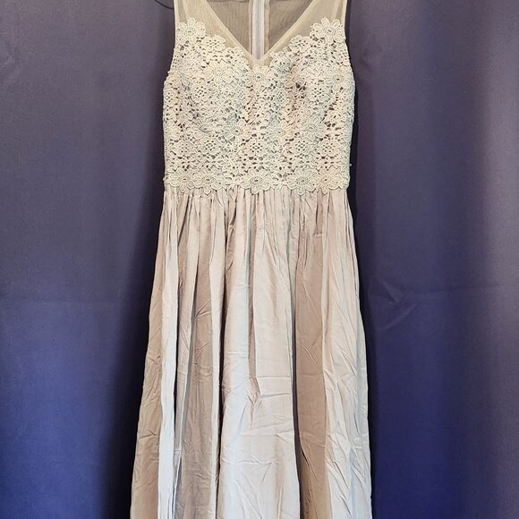 Azazie Floor length Bridesmaid Dress Light Blue Size 4A - Picture 1 of 10